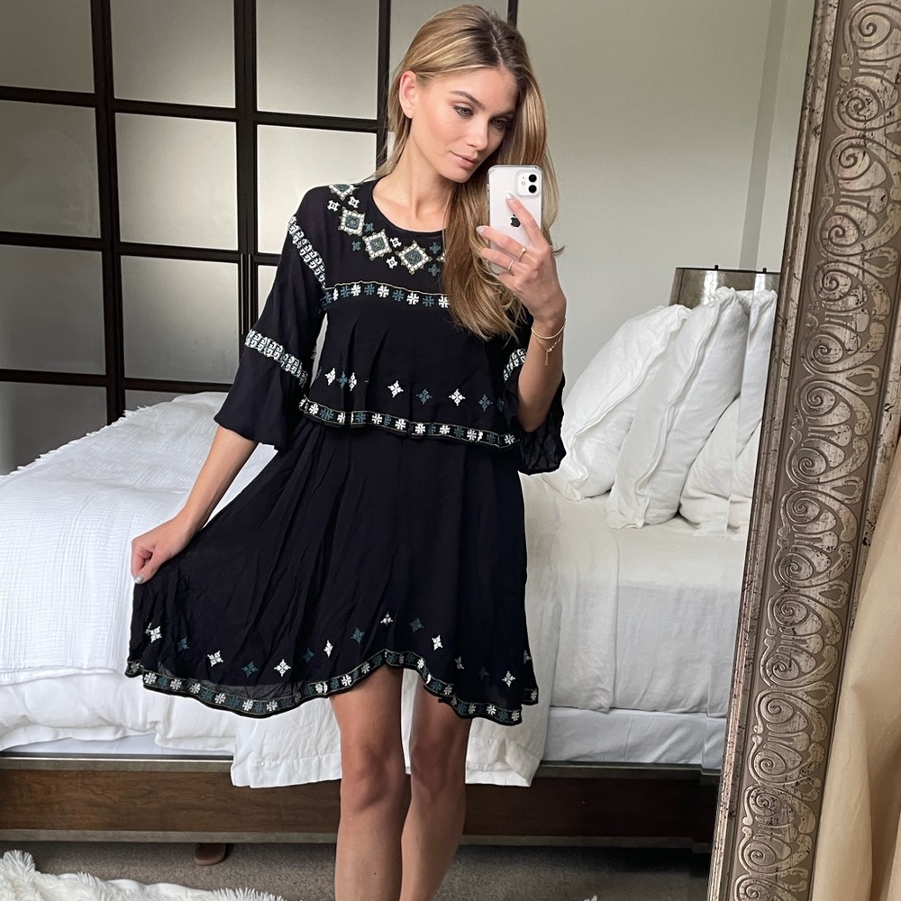 Black cotton Zara vacation dress